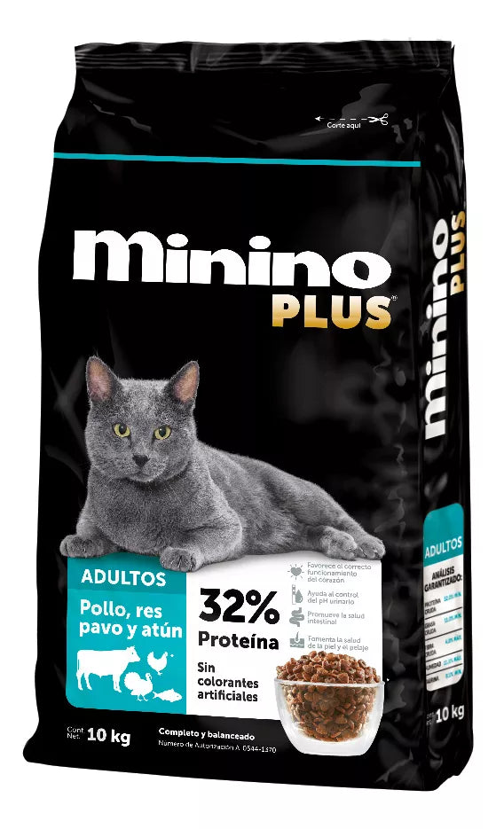 Alimento seco Minino Plus gato adulto 10kg