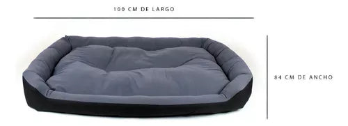 Cama Extra Grande Pets Apparel CTC23 Para Perro Resistente Negra y Gris