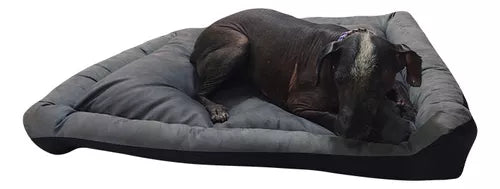 Cama Extra Grande Pets Apparel CTC23 Para Perro Resistente Negra y Gris